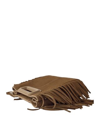 M Mini Fringe Suede Crossbody Bag