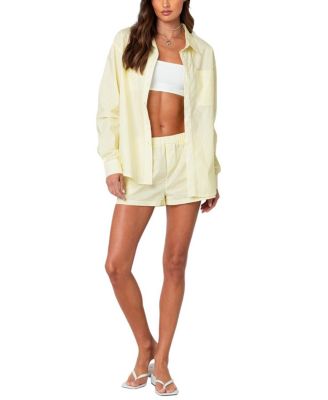 Oversized Pinstripe Button Up Shirt