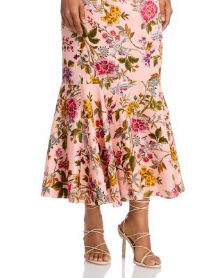 vilma floral ruched midi dress ASTR the Label | Vilma Floral Ruffle Ruched Midi Dress in Pink Purple Floral