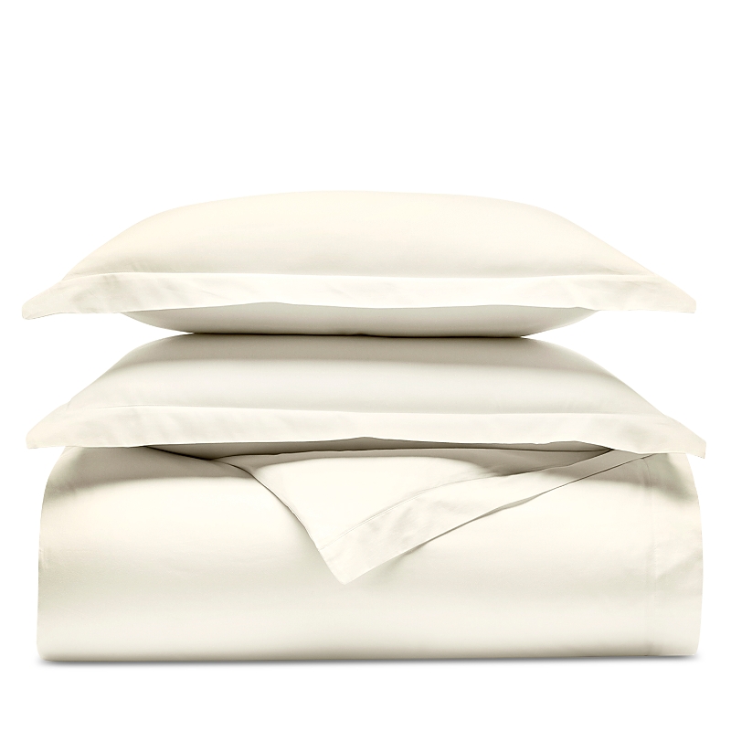 Boll & Branch Signature Cotton Hemmed Duvet Set, Twin/twinxl In Cream