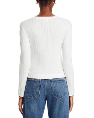 Pointelle Crewneck Cardigan