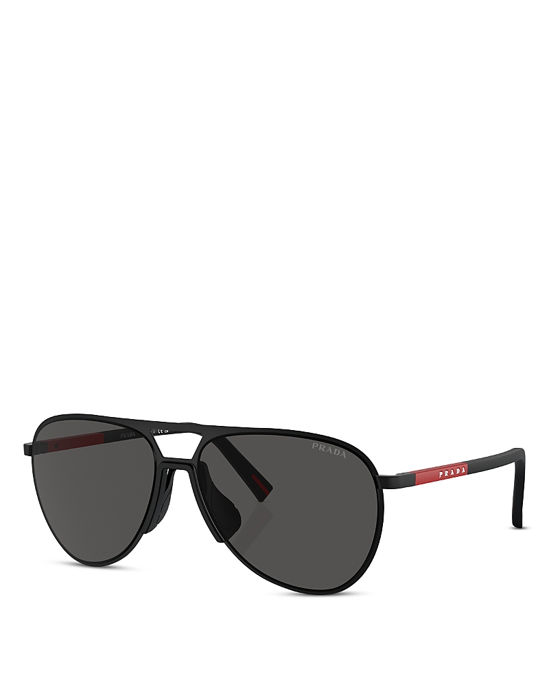 Prada Aviator Sunglasses, 59mm In Black/gray Solid