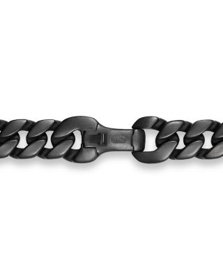 Men's Curb Chain Necklace in Black Titanium, 8mm