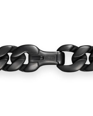Men's Curb Chain Bracelet in Black Titanium, 11.5mm