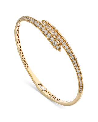 Alberto Milani 18K Yellow Gold Via Fiori Chiari Diamond Bypass Cuff Bracelet - Exclusive, Italy Campaign