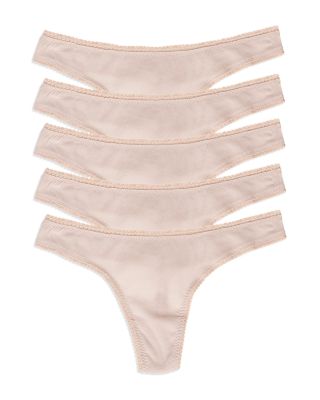 Mesh High Cut Thongs, Set of 5