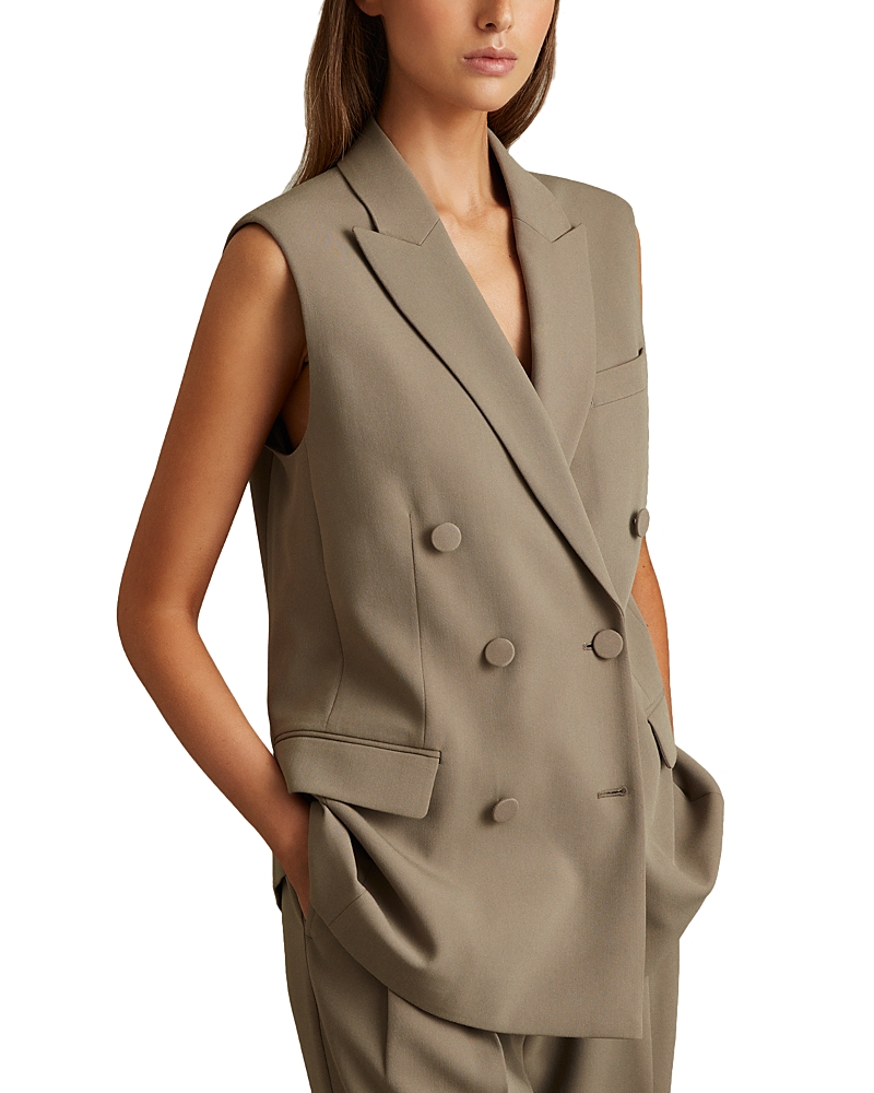Shop Reiss Madelyn Long Line Vest In Khaki