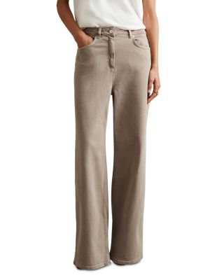 REISS - Layla Wide Leg Jeans in Neutral