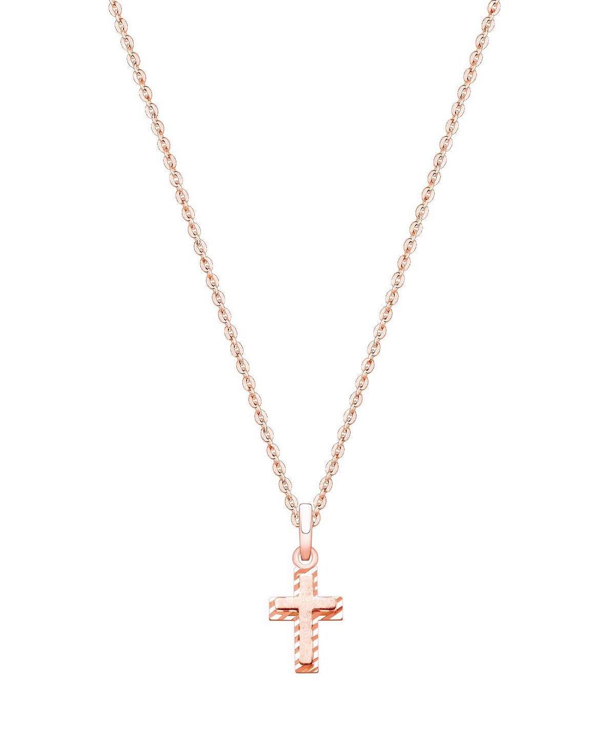 Tiny Blessings Children's 14K Gold Beautifully Beveled Cross 12-14" Necklace