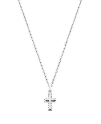  Unisex 14K Gold Beautifully Beveled Cross Necklace - Little Kid, Big Kid