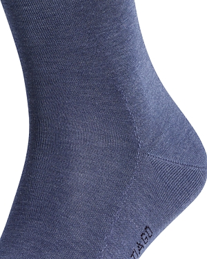 Falke Cotton Blend Fil D'ecosse Mid Calf Socks In Blue