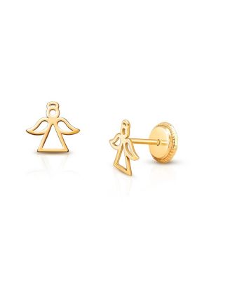 Tiny Blessings Children's 14K Gold Angel of Heaven Studs Girls' Screw Back Earrings