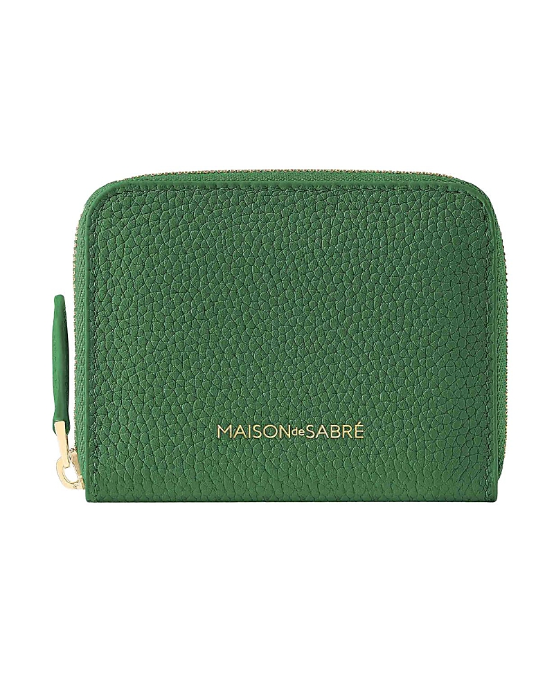 Maison De Sabre Maison De Sabré Small Leather Zipped Wallet In Emerald Green