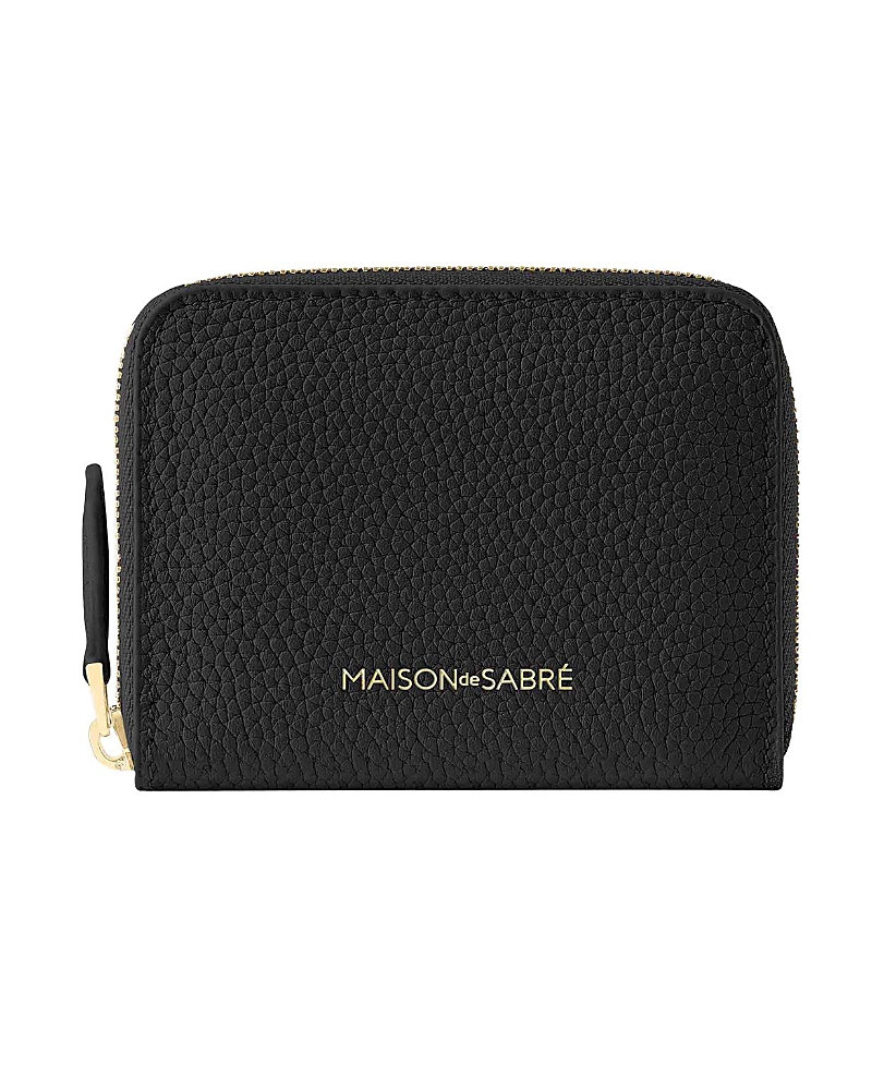 Maison De Sabre Maison De Sabré Small Leather Zipped Wallet In Black Caviar