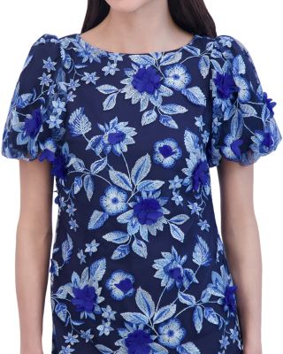 Floral Puff Sleeve Shift Dress