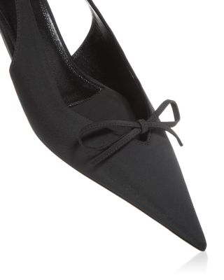 Women&#39;s Knife Bow Slingback Kitten Heel Pumps