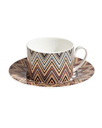  Zig Zag Jarris Luxury Box Tea Cup & Saucer, Set of 2