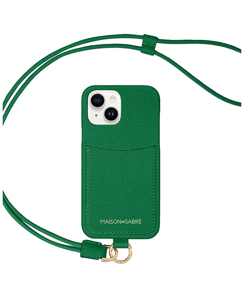 Maison De Sabre Sling Phone Case (iphone 15) In Emerald Green