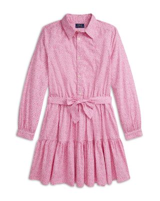 Ralph Lauren - Girls' Floral Tiered Cotton Poplin Shirt Dress - Big Kid