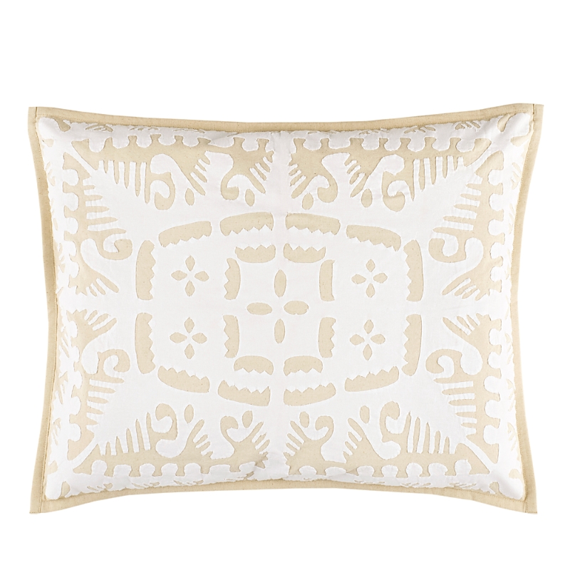 Annie Selke Knight Wood Cutwork Standard Sham In Natural