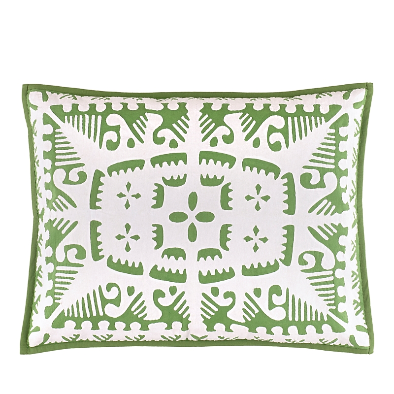 Annie Selke Knight Wood Cutwork Standard Sham In Olive