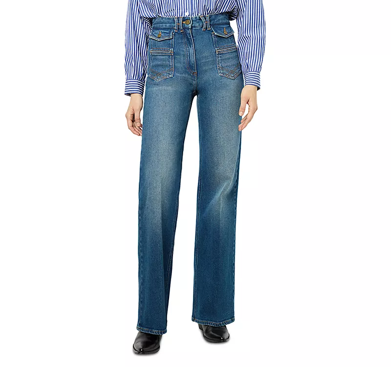 Gerard Darel Anna High Rise Flared Jeans in Universe