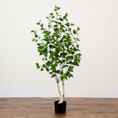 5&#39; Artificial Birch Tree with Real Touch Leaves