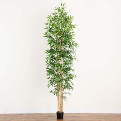 10' Artificial Bamboo Tree with Real Bamboo Trunks