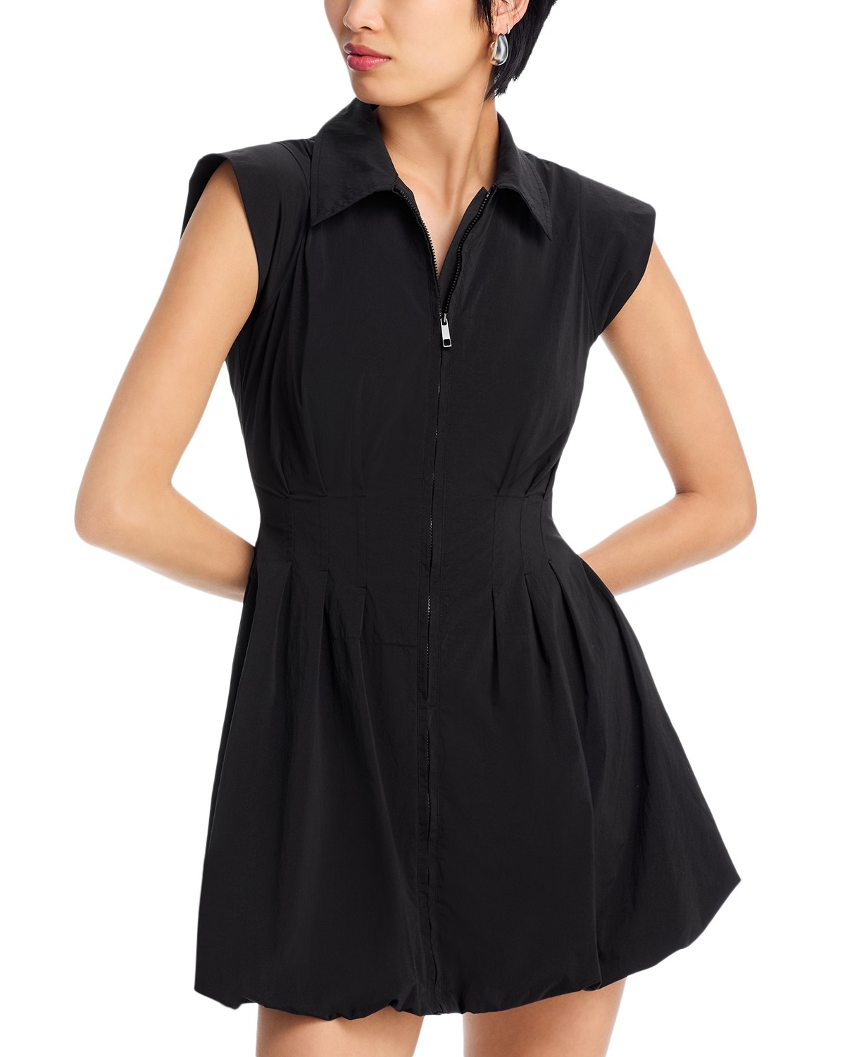 Dyanne Poplin Pleated Mini Dress