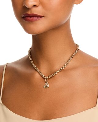 14K Yellow Gold Groovy Diamond Heart Pendant