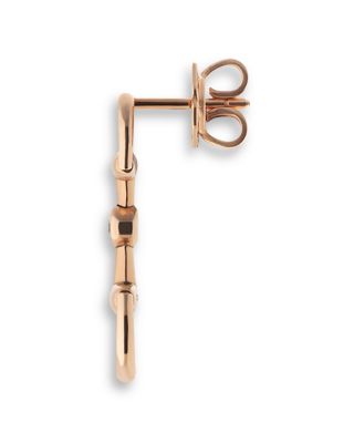 18K Rose Gold Horsebit Earrings with Diamonds