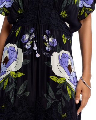 Soft Garden Lace Trim Maxi Dress