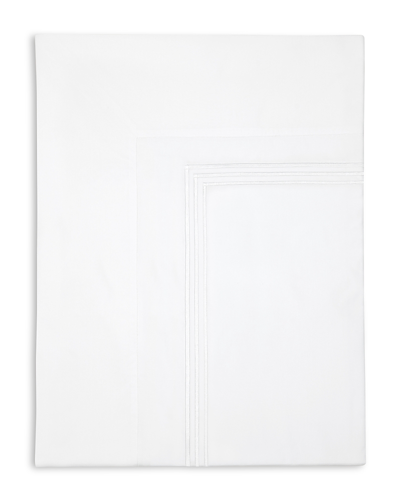 Pratesi Tre Righe Flat Sheet, Twin In White/white