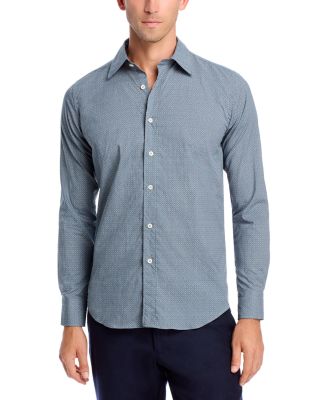 Canali Blue Floret Regular Fit Sport Shirt