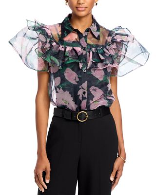 Nancy Yang - Ruffle Trim Blouse