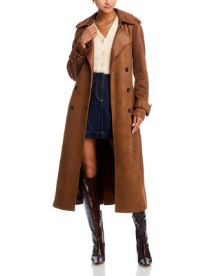 Avec Les Filles - Faux Leather Trench Coat