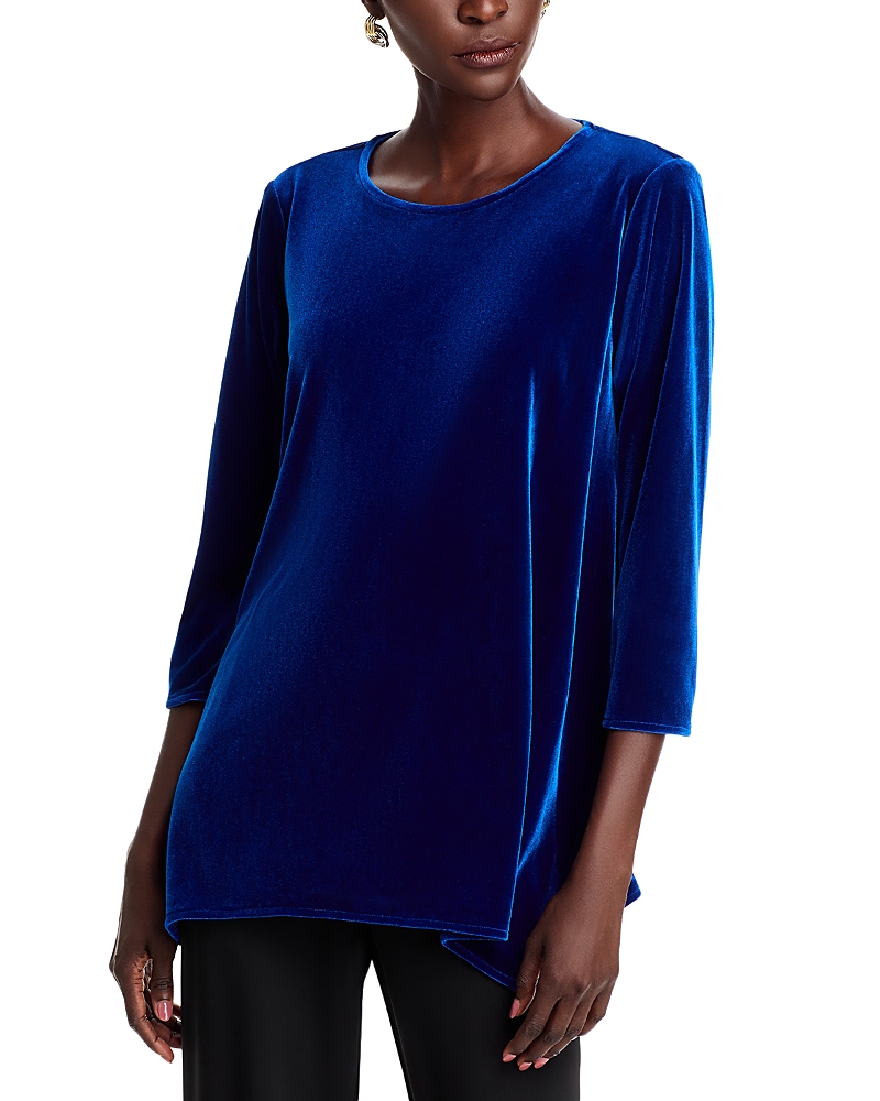 Caroline Rose Velvet Swing Top In Sapphire