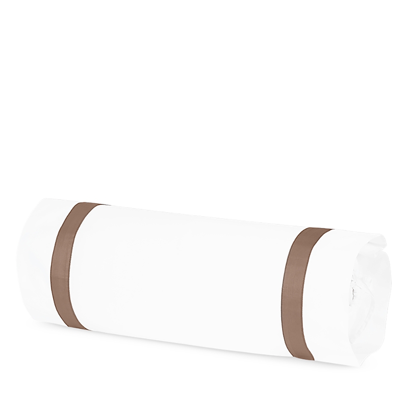 Matouk Lowell Neck Roll Pillow Cover In Mocha