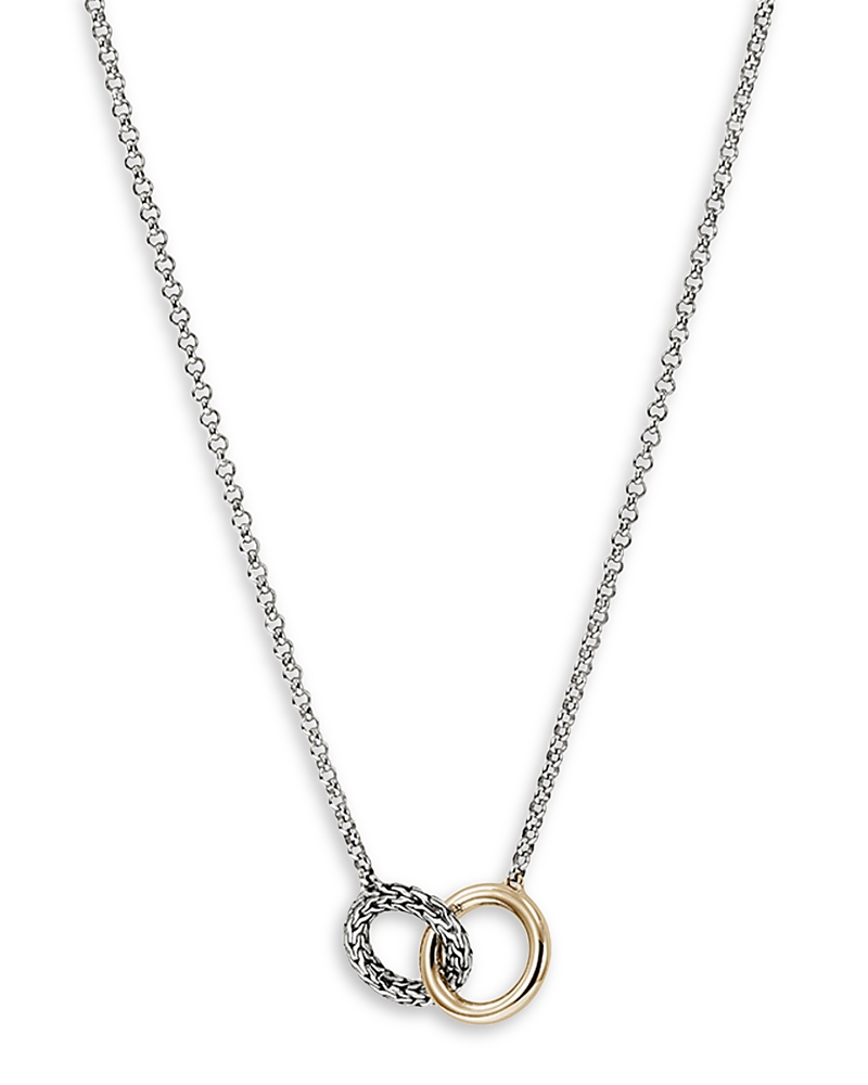 John Hardy 14K Yellow Gold & Sterling Silver Jh Essentials Linked Ring Pendant Necklace, 16