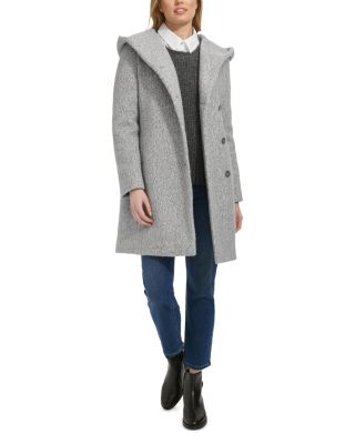 Hooded Boucl&eacute; Coat