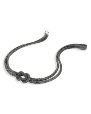 Classic Chain Love Knot Double Strand Collar Necklace, 16"