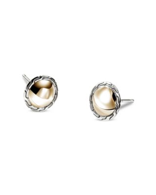 14K Yellow Gold & Sterling Silver JH Essentials Stud Earrings