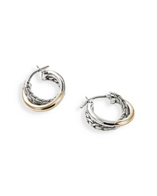 14K Yellow Gold & Sterling Silver JH Essentials Crossover Earrings