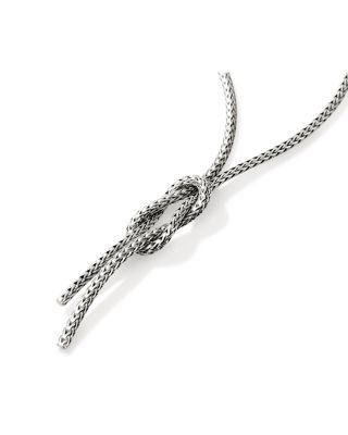 14K Yellow Gold & Sterling Silver Love Knot Y Necklace, 3.6mm, 16-18"