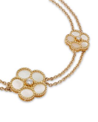 18K Yellow Gold Daisy Mother-of-Pearl &amp; Diamond Bracelet - Exclusive