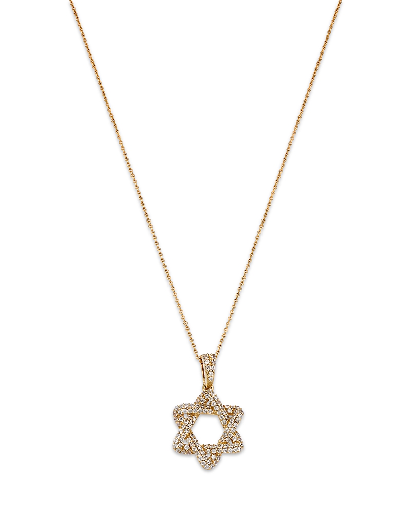 Bloomingdale's Diamond Star Of David Pendant Necklace In 14k Yellow Gold, 0.33 Ct. T. W. In Gold