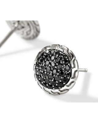 Sterling Silver JH Essentials Black Sapphire Pav&eacute; Framed Stud Earrings