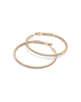Diamond Inside Out Large Hoop Earrings in 14K Yellow Gold, 2.25 tcw