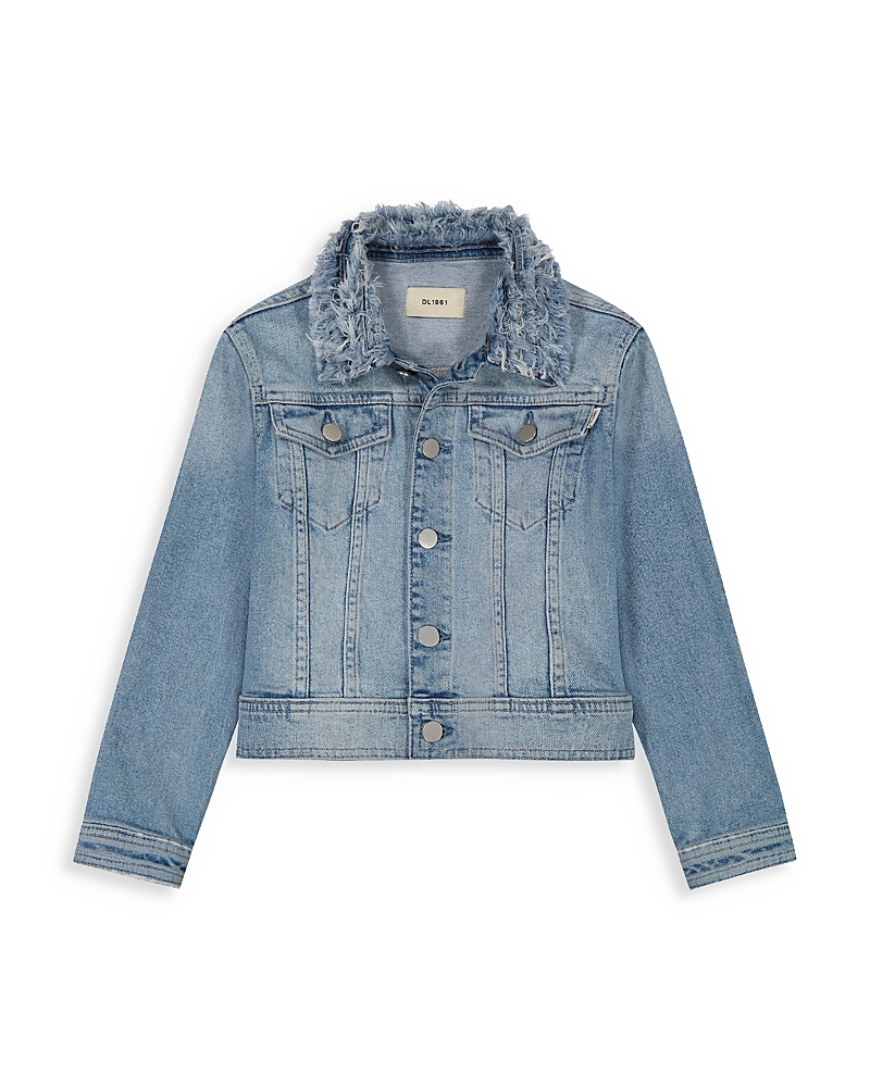 Dl1961 Distressed Manning Denim Jacket In Fountain Fur