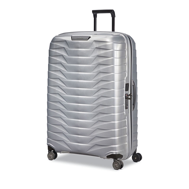 Samsonite Proxis Extra Large Spinner Checked Suitcase In Silver